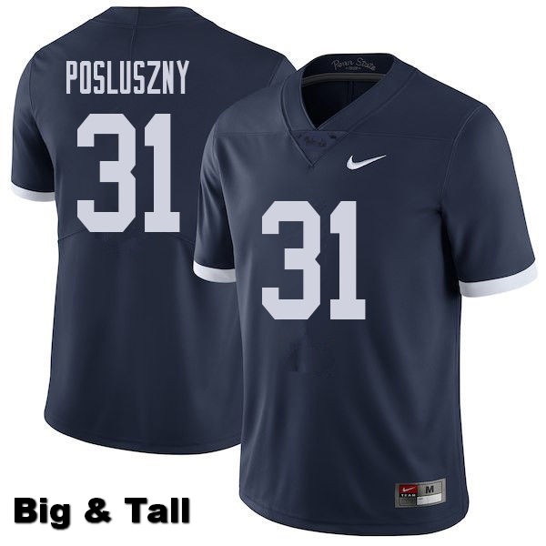 NCAA Nike Men's Penn State Nittany Lions Paul Posluszny #31 College Football Authentic Throwback Big & Tall Navy Stitched Jersey ILO5698FV